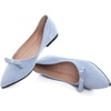 image:imageHee grand Bowknot Pointed Toe Ballet Flats for Women Comfort SlipOn Work Flats Suede Solid Dress ShoesLight Blue