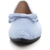 image:imageHee grand Bowknot Pointed Toe Ballet Flats for Women Comfort SlipOn Work Flats Suede Solid Dress ShoesLight Blue
