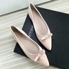 image:imageHee grand Bowknot Pointed Toe Ballet Flats for Women Comfort SlipOn Work Flats Suede Solid Dress ShoesLight Pink