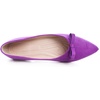 image:imageHee grand Bowknot Pointed Toe Ballet Flats for Women Comfort SlipOn Work Flats Suede Solid Dress ShoesPurple