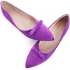 image:imageHee grand Bowknot Pointed Toe Ballet Flats for Women Comfort SlipOn Work Flats Suede Solid Dress ShoesPurple