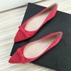 image:imageHee grand Bowknot Pointed Toe Ballet Flats for Women Comfort SlipOn Work Flats Suede Solid Dress ShoesRed