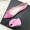 image:imageHee grand Bowknot Pointed Toe Ballet Flats for Women Comfort SlipOn Work Flats Suede Solid Dress ShoesRose