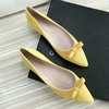 image:imageHee grand Bowknot Pointed Toe Ballet Flats for Women Comfort SlipOn Work Flats Suede Solid Dress ShoesYellow