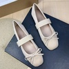 image:imageHee grand Bowknot Square Toe Elastic Strap Ballet Shoes for Women Dressy Mary Jane Flat Shoes819apricot