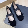 image:imageHee grand Bowknot Square Toe Elastic Strap Ballet Shoes for Women Dressy Mary Jane Flat Shoes819black