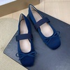 image:imageHee grand Bowknot Square Toe Elastic Strap Ballet Shoes for Women Dressy Mary Jane Flat Shoes819blue