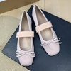 image:imageHee grand Bowknot Square Toe Elastic Strap Ballet Shoes for Women Dressy Mary Jane Flat Shoes819light Pink