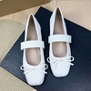 image:imageHee grand Bowknot Square Toe Elastic Strap Ballet Shoes for Women Dressy Mary Jane Flat Shoes819white