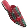 image:imageHee grand Christmas Shoes for Women Pointed Toe Plaid Snowflake Flat Shoes Comfortable Slip on Flats RedGreen Shoes for Christmas039christmas Red