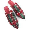 image:imageHee grand Christmas Shoes for Women Pointed Toe Plaid Snowflake Flat Shoes Comfortable Slip on Flats RedGreen Shoes for Christmas039christmas Red