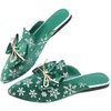 image:imageHee grand Christmas Shoes for Women Pointed Toe Plaid Snowflake Flat Shoes Comfortable Slip on Flats RedGreen Shoes for Christmas040christmas Green