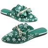image:imageHee grand Christmas Shoes for Women Pointed Toe Plaid Snowflake Flat Shoes Comfortable Slip on Flats RedGreen Shoes for Christmas040christmas Green