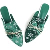 image:imageHee grand Christmas Shoes for Women Pointed Toe Plaid Snowflake Flat Shoes Comfortable Slip on Flats RedGreen Shoes for Christmas040christmas Green