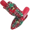 image:imageHee grand Christmas Shoes for Women Pointed Toe Plaid Snowflake Flat Shoes Comfortable Slip on Flats RedGreen Shoes for Christmas041christmas Red