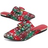 image:imageHee grand Christmas Shoes for Women Pointed Toe Plaid Snowflake Flat Shoes Comfortable Slip on Flats RedGreen Shoes for Christmas041christmas Red