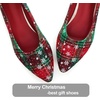 image:imageHee grand Christmas Shoes for Women Pointed Toe Plaid Snowflake Flat Shoes Comfortable Slip on Flats RedGreen Shoes for Christmas334christmas Red