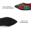 image:imageHee grand Christmas Shoes for Women Pointed Toe Plaid Snowflake Flat Shoes Comfortable Slip on Flats RedGreen Shoes for Christmas334christmas Red