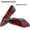 image:imageHee grand Christmas Shoes for Women Pointed Toe Plaid Snowflake Flat Shoes Comfortable Slip on Flats RedGreen Shoes for Christmas334christmas Red