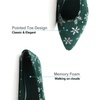 image:imageHee grand Christmas Shoes for Women Pointed Toe Plaid Snowflake Flat Shoes Comfortable Slip on Flats RedGreen Shoes for Christmas335christmas Green