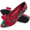 image:imageHee grand Christmas Shoes for Women Pointed Toe Plaid Snowflake Flat Shoes Comfortable Slip on Flats RedGreen Shoes for Christmas368christmas Red