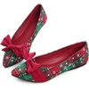 image:imageHee grand Christmas Shoes for Women Pointed Toe Plaid Snowflake Flat Shoes Comfortable Slip on Flats RedGreen Shoes for Christmas368christmas Red