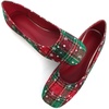 image:imageHee grand Christmas Shoes for Women Pointed Toe Plaid Snowflake Flat Shoes Comfortable Slip on Flats RedGreen Shoes for Christmas480christmas Red