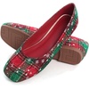 image:imageHee grand Christmas Shoes for Women Pointed Toe Plaid Snowflake Flat Shoes Comfortable Slip on Flats RedGreen Shoes for Christmas480christmas Red