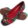image:imageHee grand Christmas Shoes for Women Pointed Toe Plaid Snowflake Flat Shoes Comfortable Slip on Flats RedGreen Shoes for Christmas481christmas Red