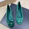 image:imageHee grand Christmas Shoes for Women Pointed Toe Plaid Snowflake Flat Shoes Comfortable Slip on Flats RedGreen Shoes for Christmas772christmas Green