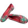 image:imageHee grand Christmas Shoes for Women Pointed Toe Plaid Snowflake Flat Shoes Comfortable Slip on Flats RedGreen Shoes for Christmas772christmas Red