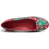 image:imageHee grand Christmas Shoes for Women Pointed Toe Plaid Snowflake Flat Shoes Comfortable Slip on Flats RedGreen Shoes for Christmas772christmas Red