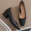 image:imageHee grand Classic Closed Square Toe Chunky Block Heels Women Soft PU Leather Mid Heel Dress Shoes Comfortable Low Heel Pumps for OfficeBlack