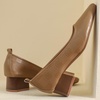 image:imageHee grand Classic Closed Square Toe Chunky Block Heels Women Soft PU Leather Mid Heel Dress Shoes Comfortable Low Heel Pumps for OfficeBrown