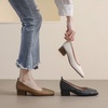 image:imageHee grand Classic Closed Square Toe Chunky Block Heels Women Soft PU Leather Mid Heel Dress Shoes Comfortable Low Heel Pumps for OfficeBrown