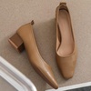 image:imageHee grand Classic Closed Square Toe Chunky Block Heels Women Soft PU Leather Mid Heel Dress Shoes Comfortable Low Heel Pumps for OfficeBrown