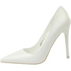 image:imageHee grand Classic Pointed Toe Heels for Women Fashion Suede Stiletto Wedding Party Dress Shoes Office Pumps Lady High Heels027white