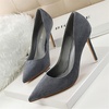 image:imageHee grand Classic Pointed Toe Heels for Women Fashion Suede Stiletto Wedding Party Dress Shoes Office Pumps Lady High Heels034grey