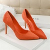 image:imageHee grand Classic Pointed Toe Heels for Women Fashion Suede Stiletto Wedding Party Dress Shoes Office Pumps Lady High Heels034orange