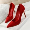 image:imageHee grand Classic Pointed Toe Heels for Women Fashion Suede Stiletto Wedding Party Dress Shoes Office Pumps Lady High Heels034red