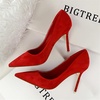 image:imageHee grand Classic Pointed Toe Heels for Women Fashion Suede Stiletto Wedding Party Dress Shoes Office Pumps Lady High Heels034red