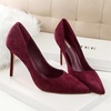 image:imageHee grand Classic Pointed Toe Heels for Women Fashion Suede Stiletto Wedding Party Dress Shoes Office Pumps Lady High Heels034wine Red