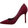 image:imageHee grand Classic Pointed Toe Heels for Women Fashion Suede Stiletto Wedding Party Dress Shoes Office Pumps Lady High Heels034wine Red
