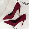 image:imageHee grand Classic Pointed Toe Heels for Women Fashion Suede Stiletto Wedding Party Dress Shoes Office Pumps Lady High Heels034wine Red