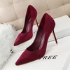 image:imageHee grand Classic Pointed Toe Heels for Women Fashion Suede Stiletto Wedding Party Dress Shoes Office Pumps Lady High Heels034wine Red