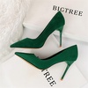 image:imageHee grand Classic Pointed Toe Heels for Women Fashion Suede Stiletto Wedding Party Dress Shoes Office Pumps Lady High Heels062green