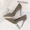 image:imageHee grand Classic Pointed Toe Heels for Women Fashion Suede Stiletto Wedding Party Dress Shoes Office Pumps Lady High Heels062grey