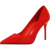 image:imageHee grand Classic Pointed Toe Heels for Women Fashion Suede Stiletto Wedding Party Dress Shoes Office Pumps Lady High Heels062red