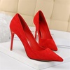 image:imageHee grand Classic Pointed Toe Heels for Women Fashion Suede Stiletto Wedding Party Dress Shoes Office Pumps Lady High Heels062red