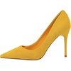 image:imageHee grand Classic Pointed Toe Heels for Women Fashion Suede Stiletto Wedding Party Dress Shoes Office Pumps Lady High Heels062yellow
